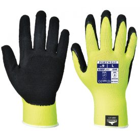   A340 PORTWEST HI-VIS GRIP MÁRTOTT LATEX VÉDŐKESZTYŰ 4/3XS