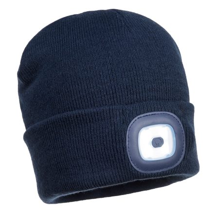 B028 - Sapka, újratölthető 2 LED lámpával Navy 